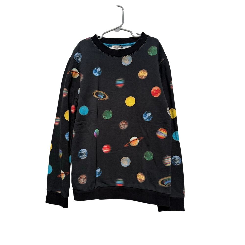 Paul Smith Junior Boys Sweatershirt 14 Black Planet Allover Print Long Sleeve